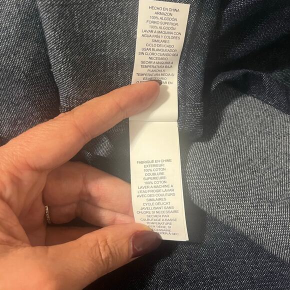 Kate Spade Dark Blue Denim Bow-waist Full Skirt Dress Womens sz. 14 - Picture 12 of 13